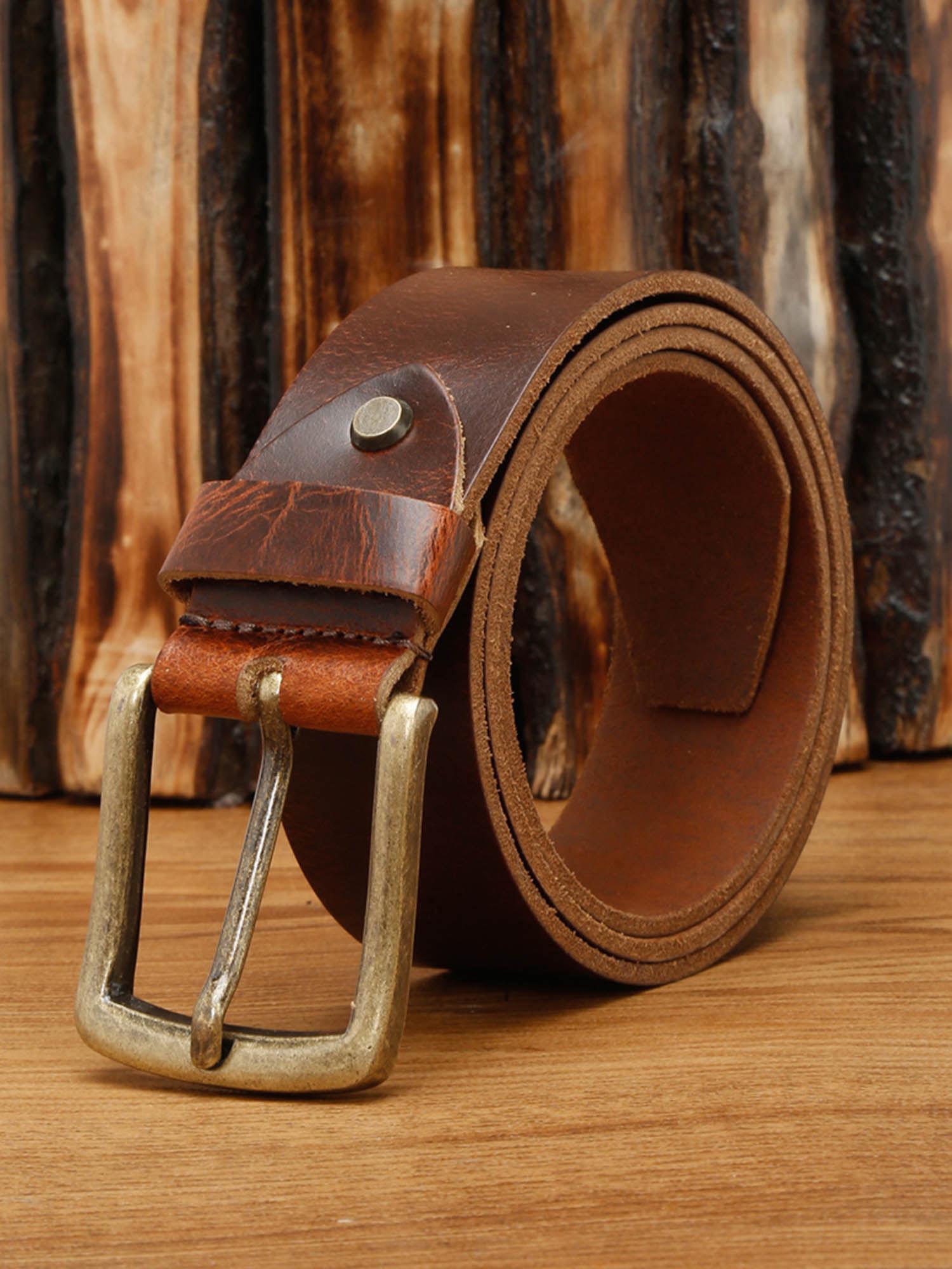 mens tan casual italian leather belt