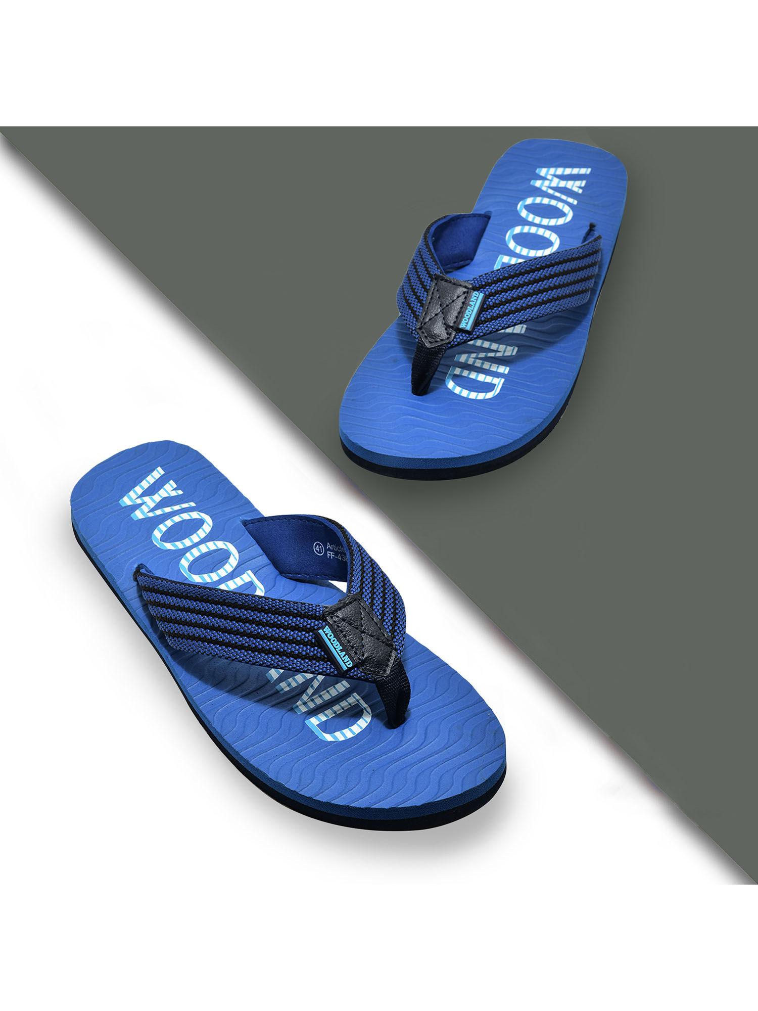 mens textured flipflops-blue