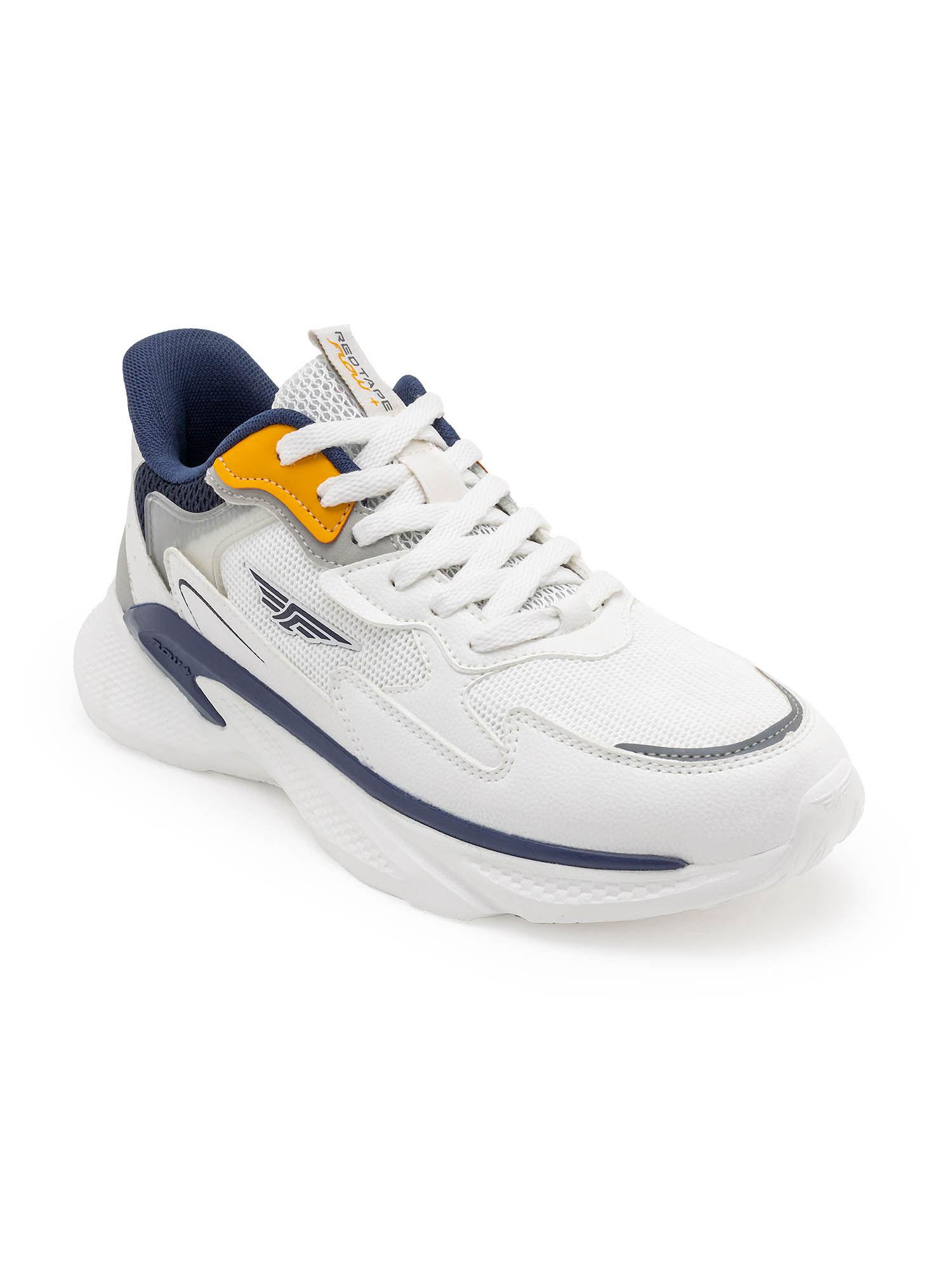 mens textured white walking shoes
