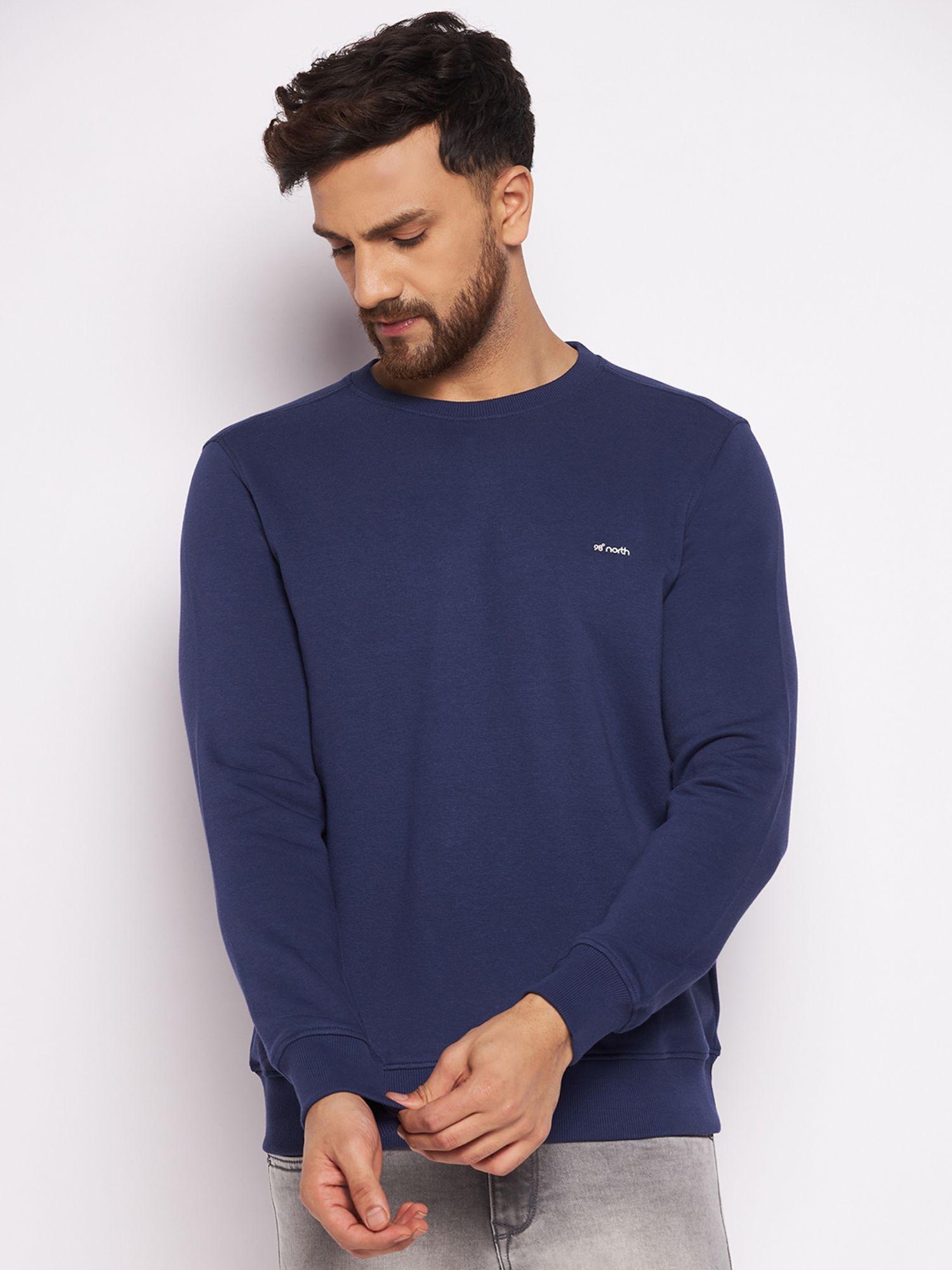 mens three thread cotton fleece round neck sweatshirt