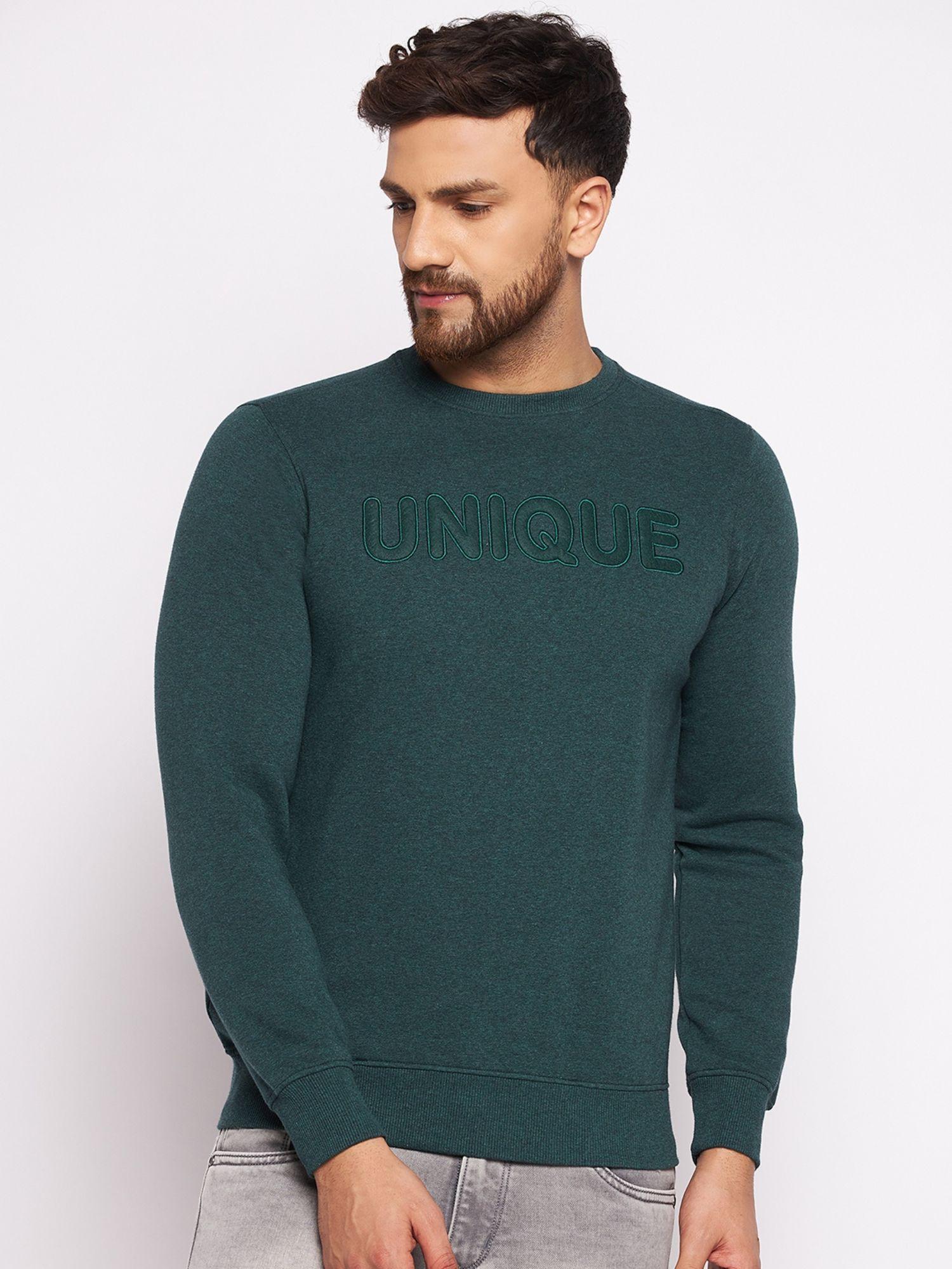 mens three thread cotton fleece round neck sweatshirt