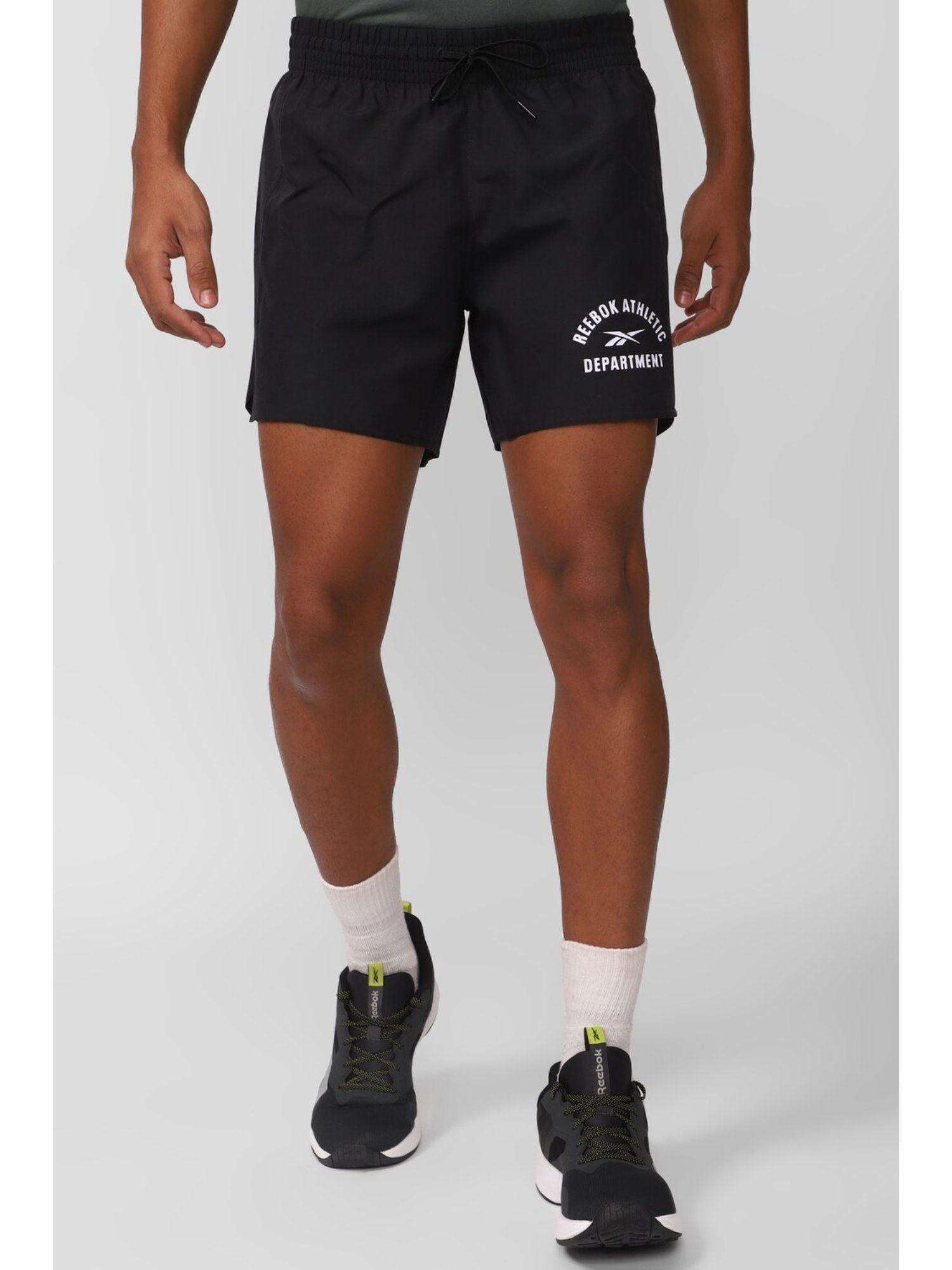 mens train woven black shorts