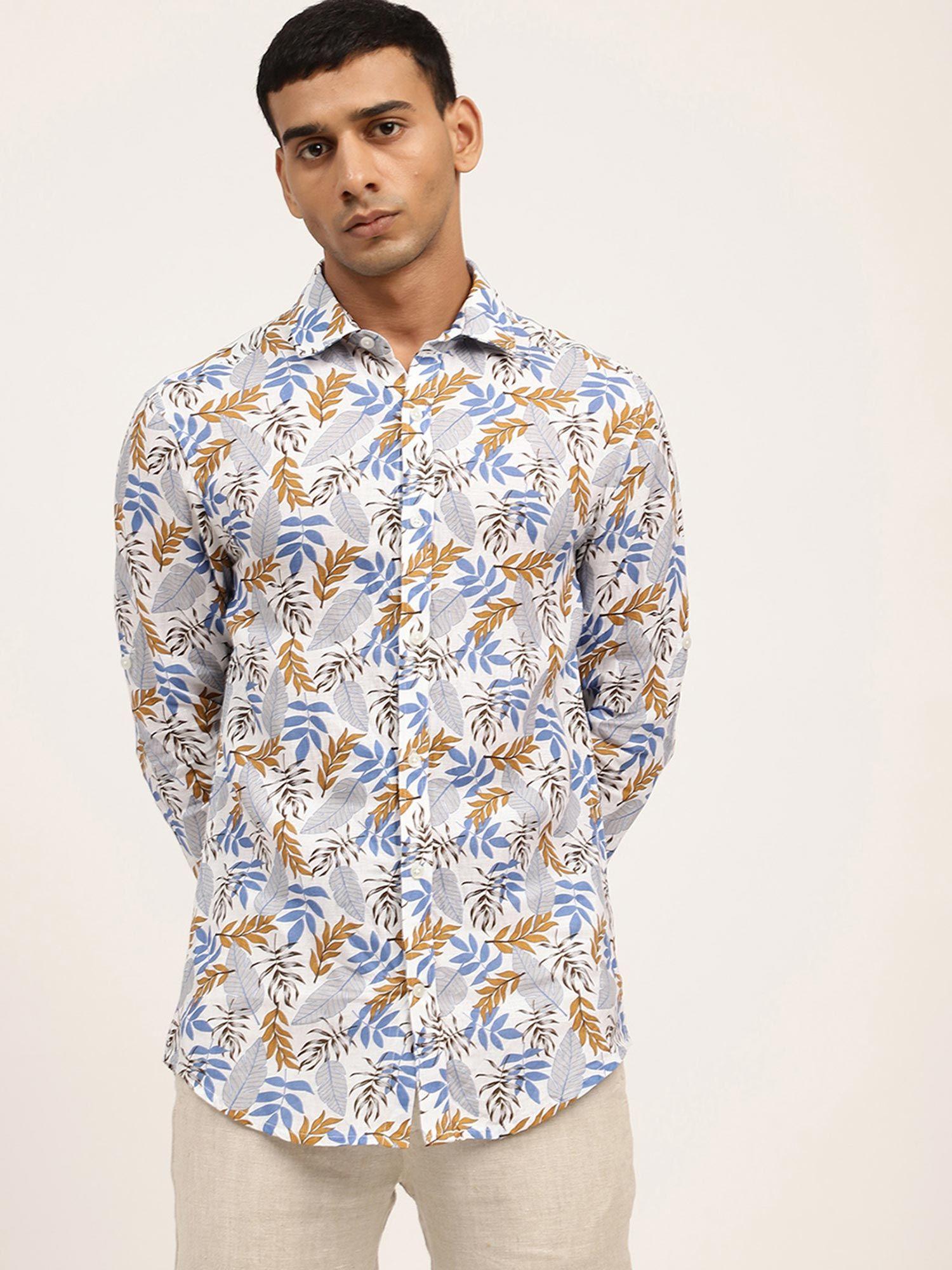 mens tropical print multi regular shirt