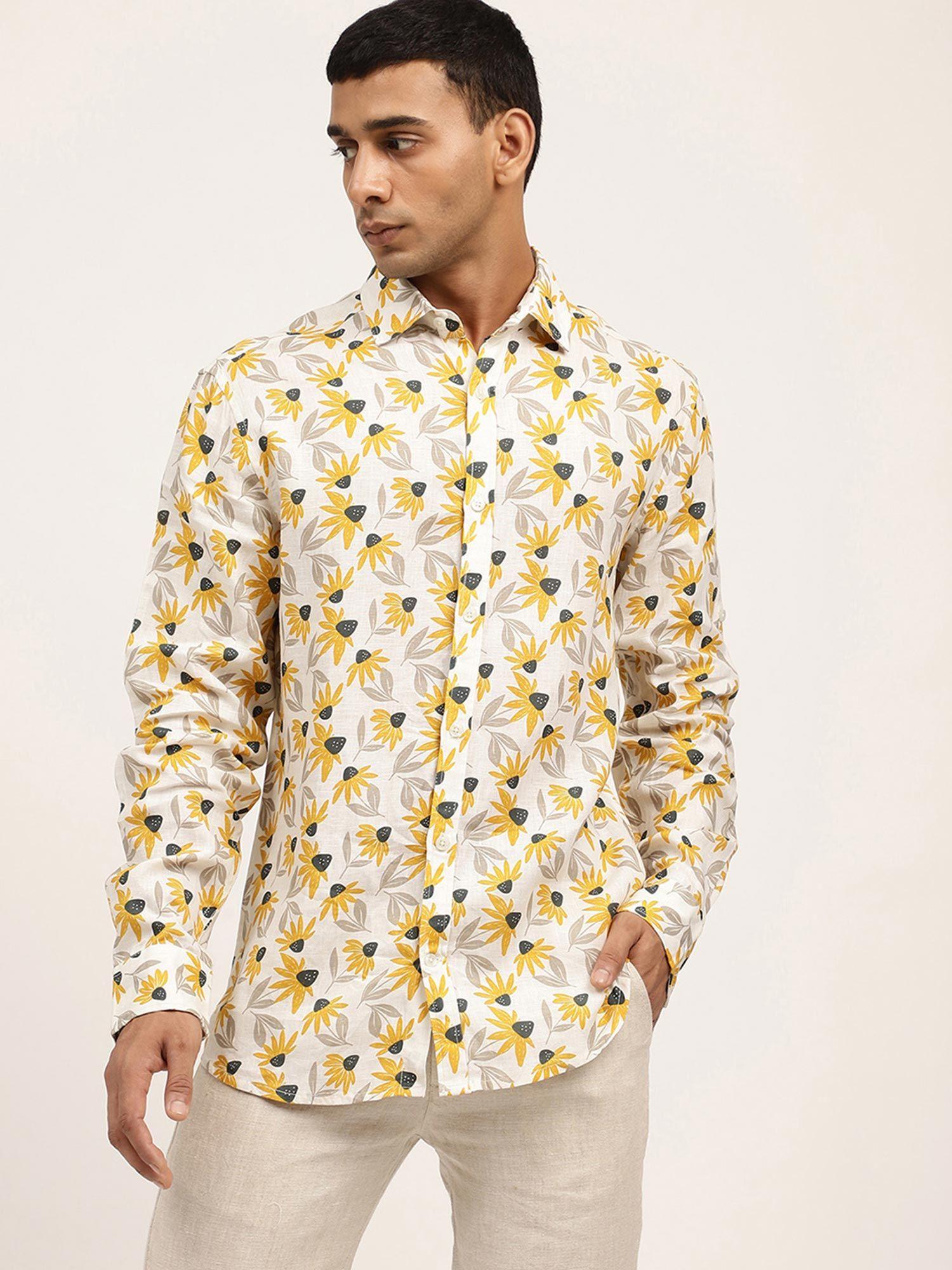 mens tropical print multi regular shirt