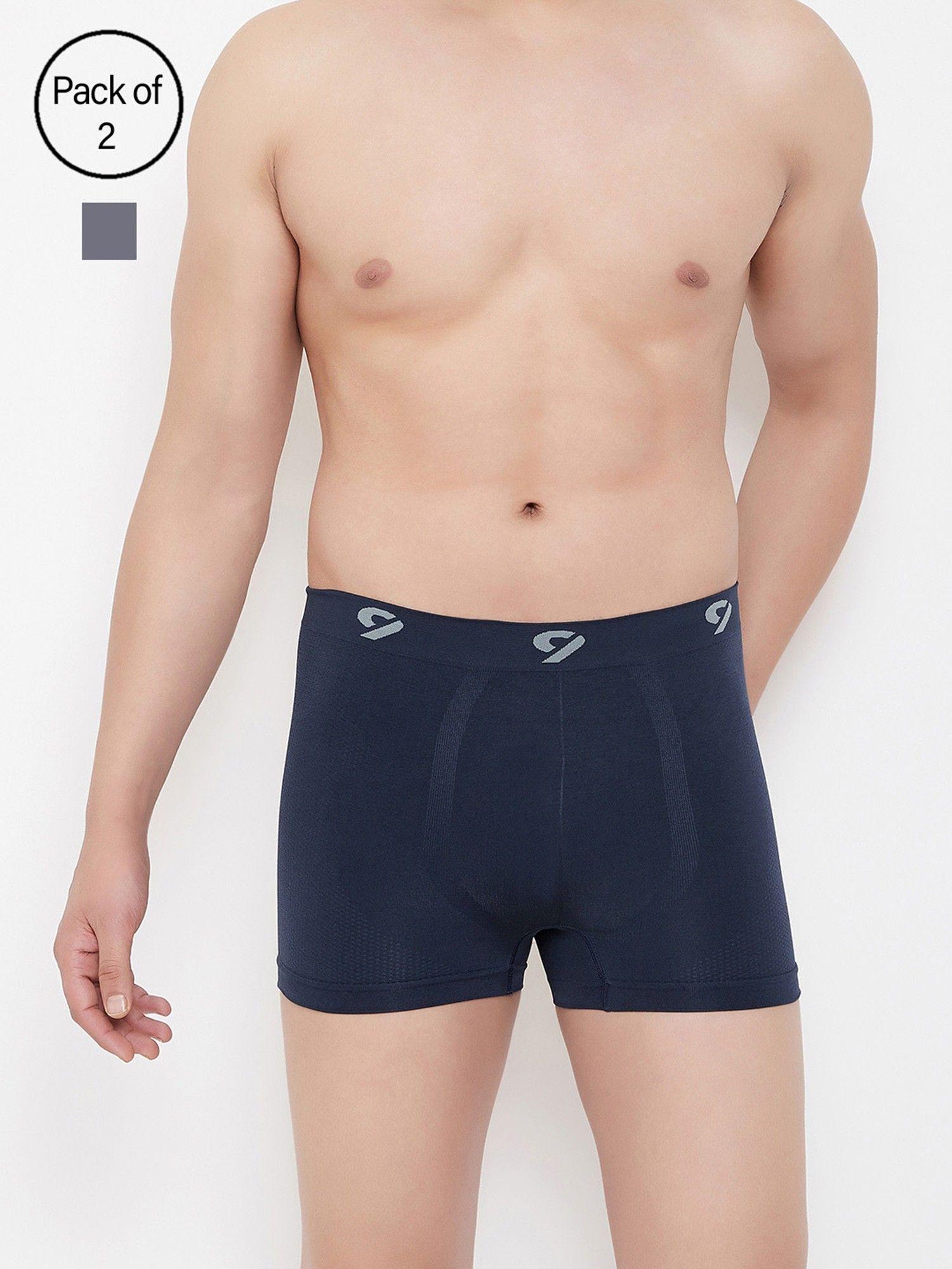mens trunks grey and navy blue (set of 2)
