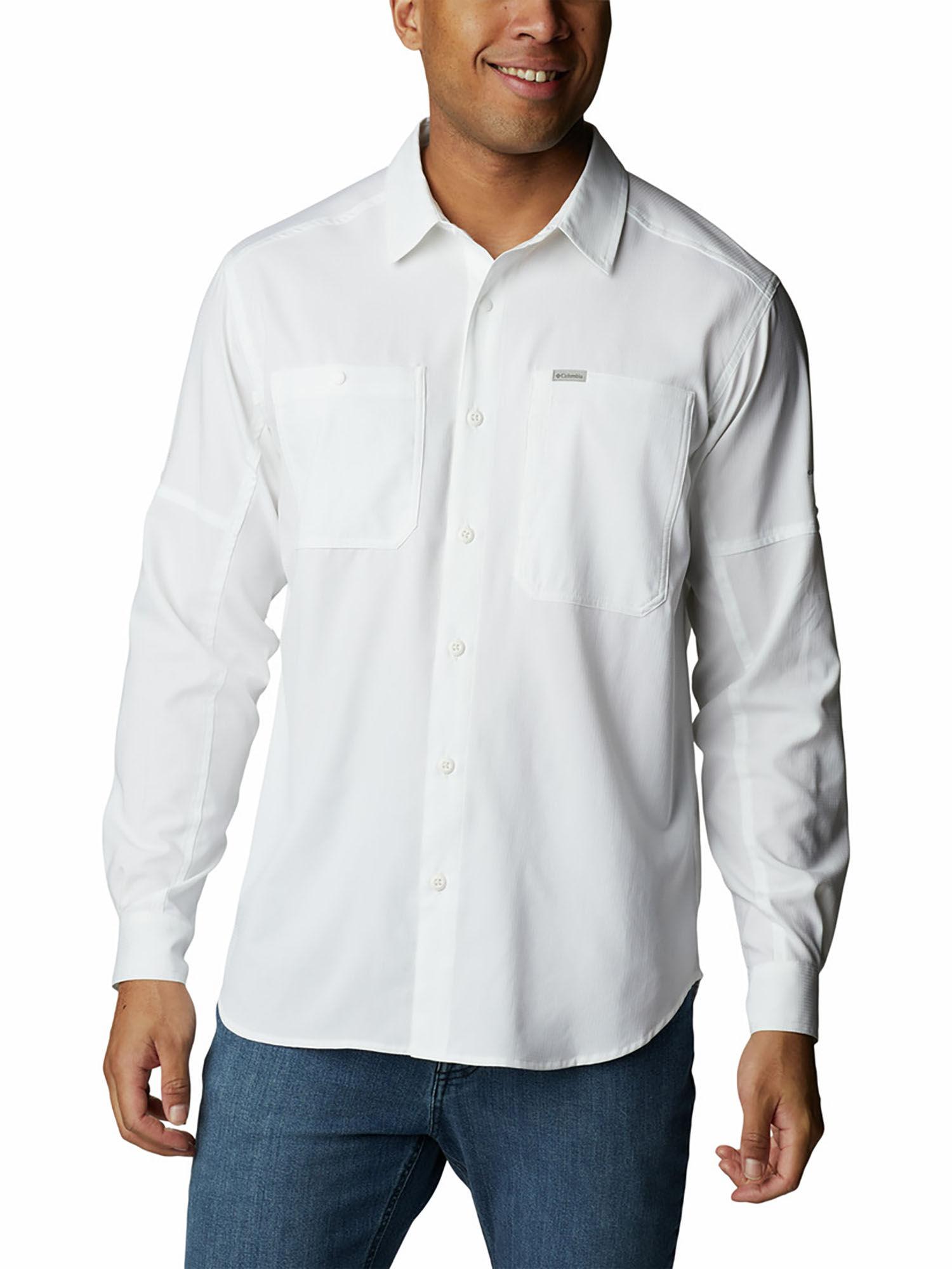 mens white colour silver ridge utility lite full sleeve shirt
