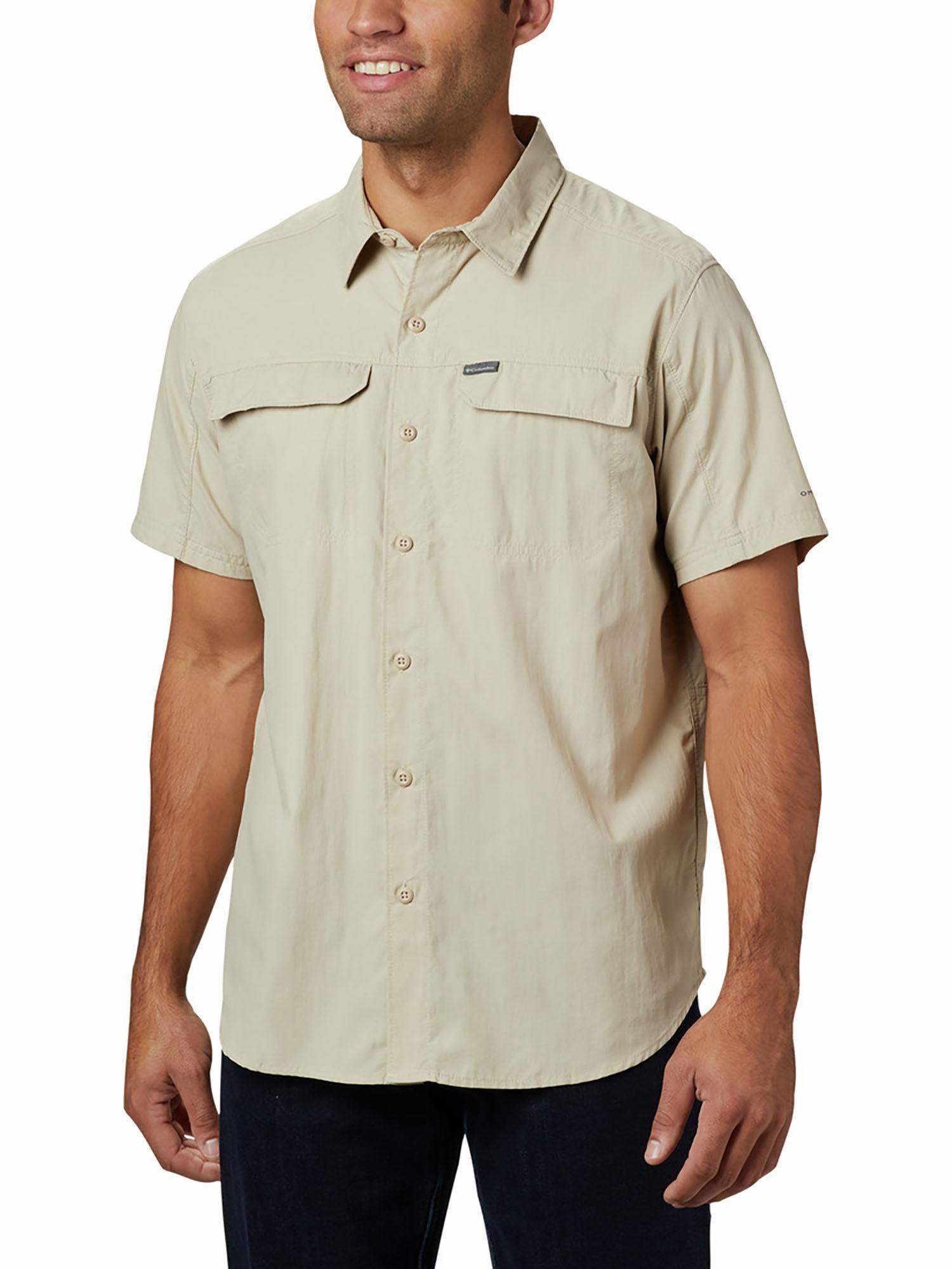 mens white nylon short sleeve silver ridge 2.0 shirt