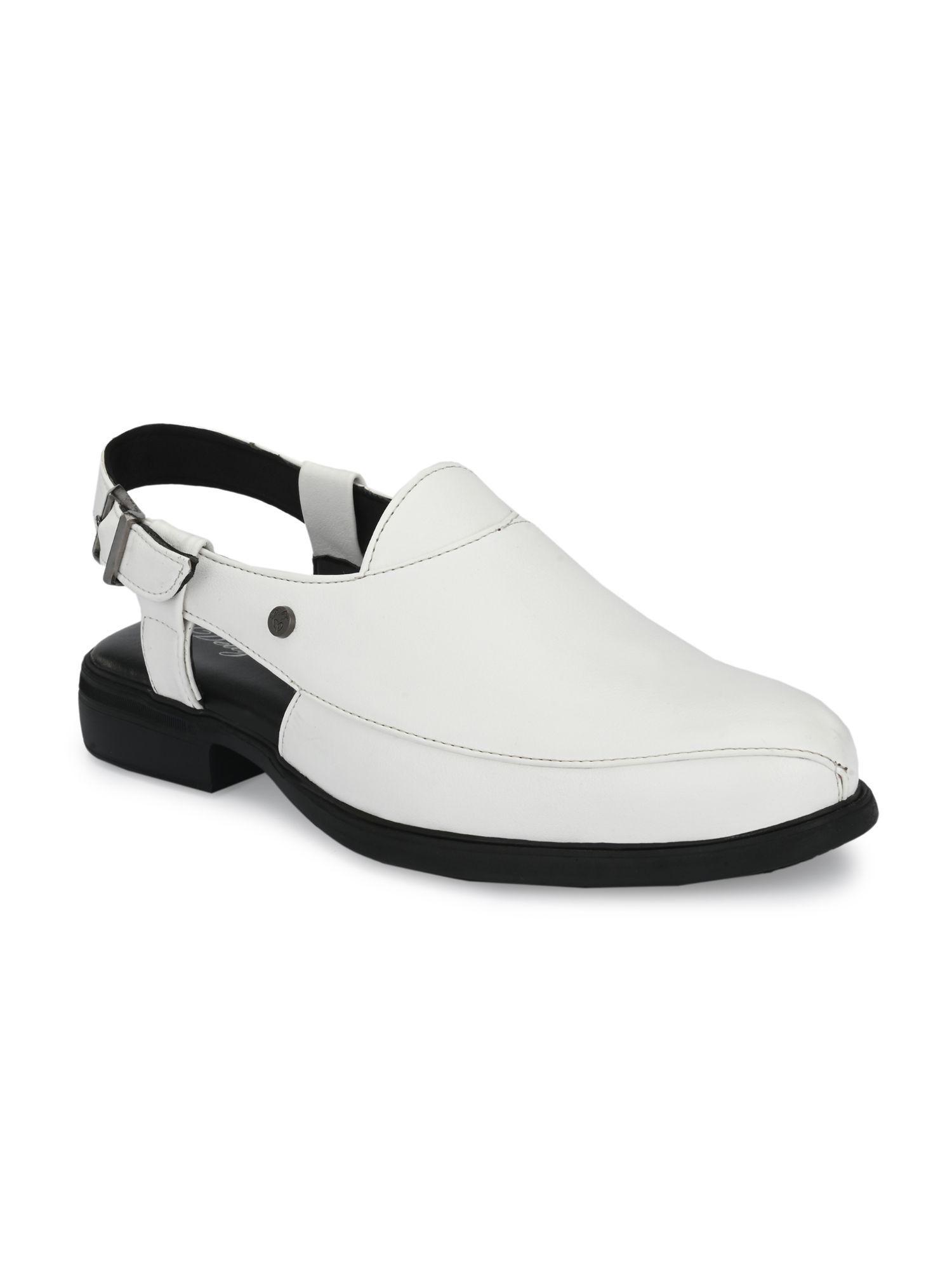 mens white solid roman casual sandals