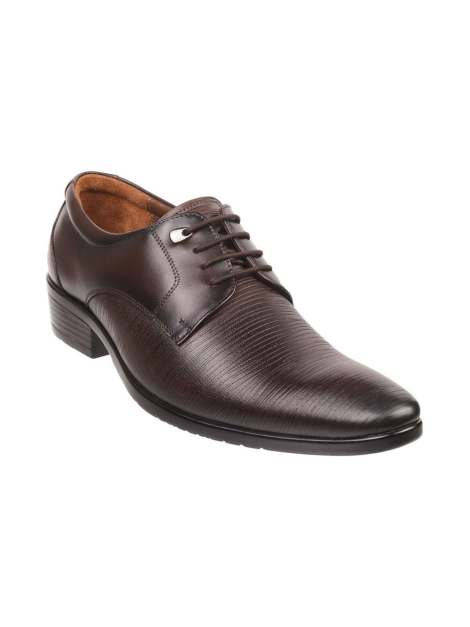 mens wine leather textured formal shoes