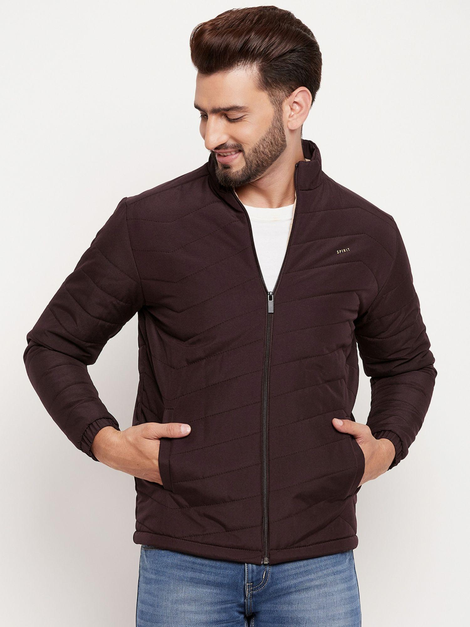 mens wine solid jacket