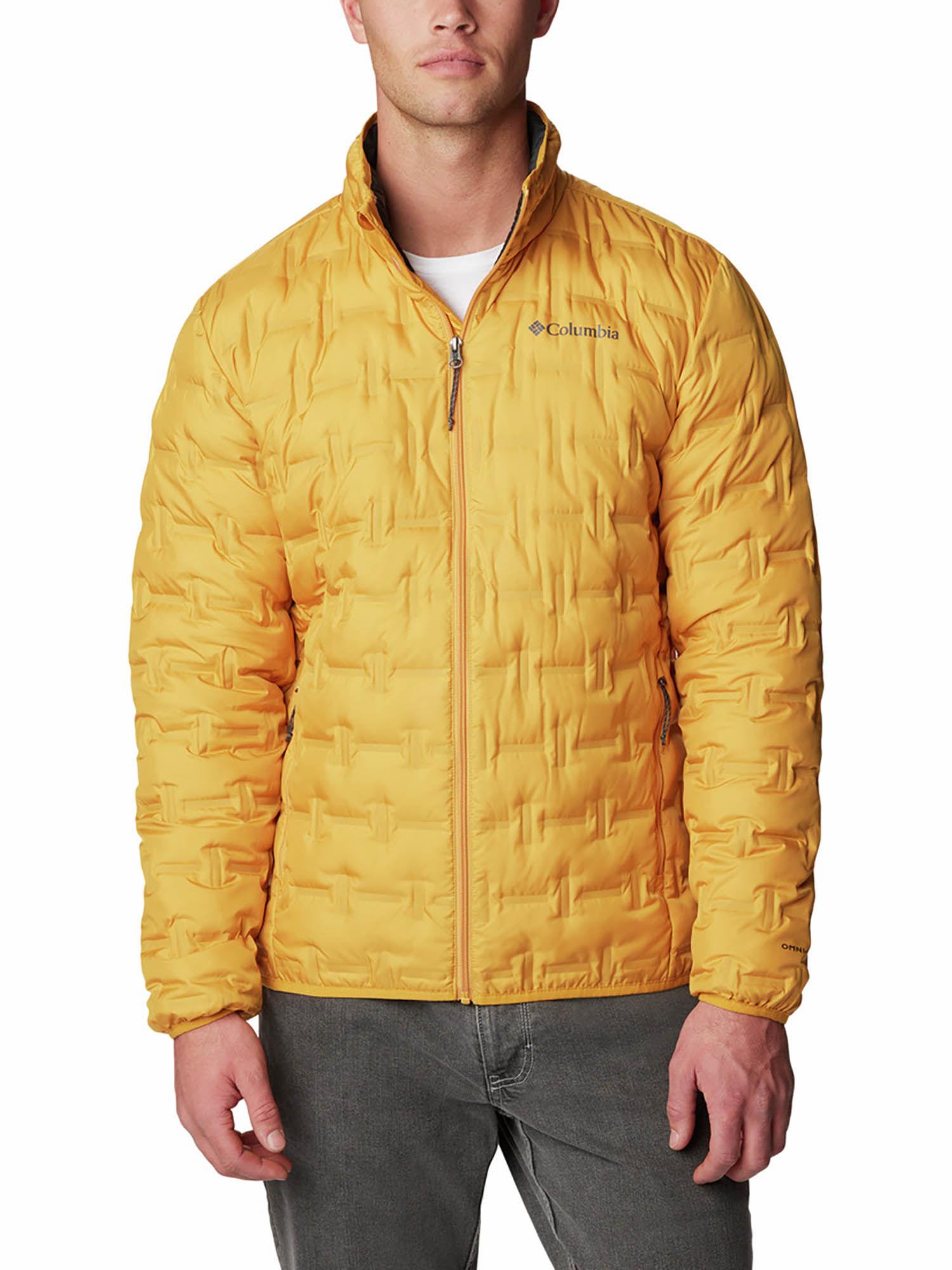 mens yellow delta ridge down full sleeve trekking hiking jacket
