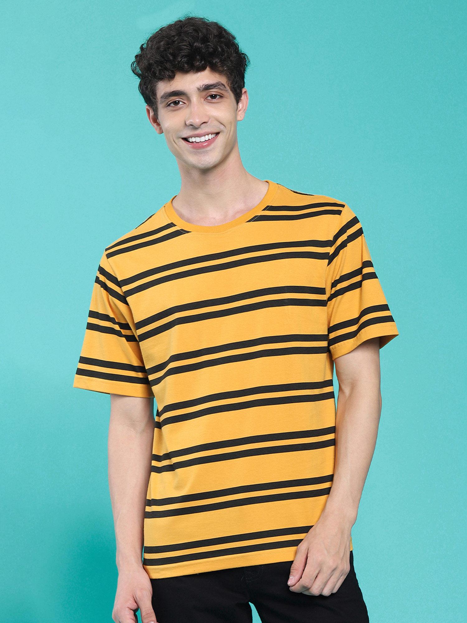 mens yellow stripes t-shirt