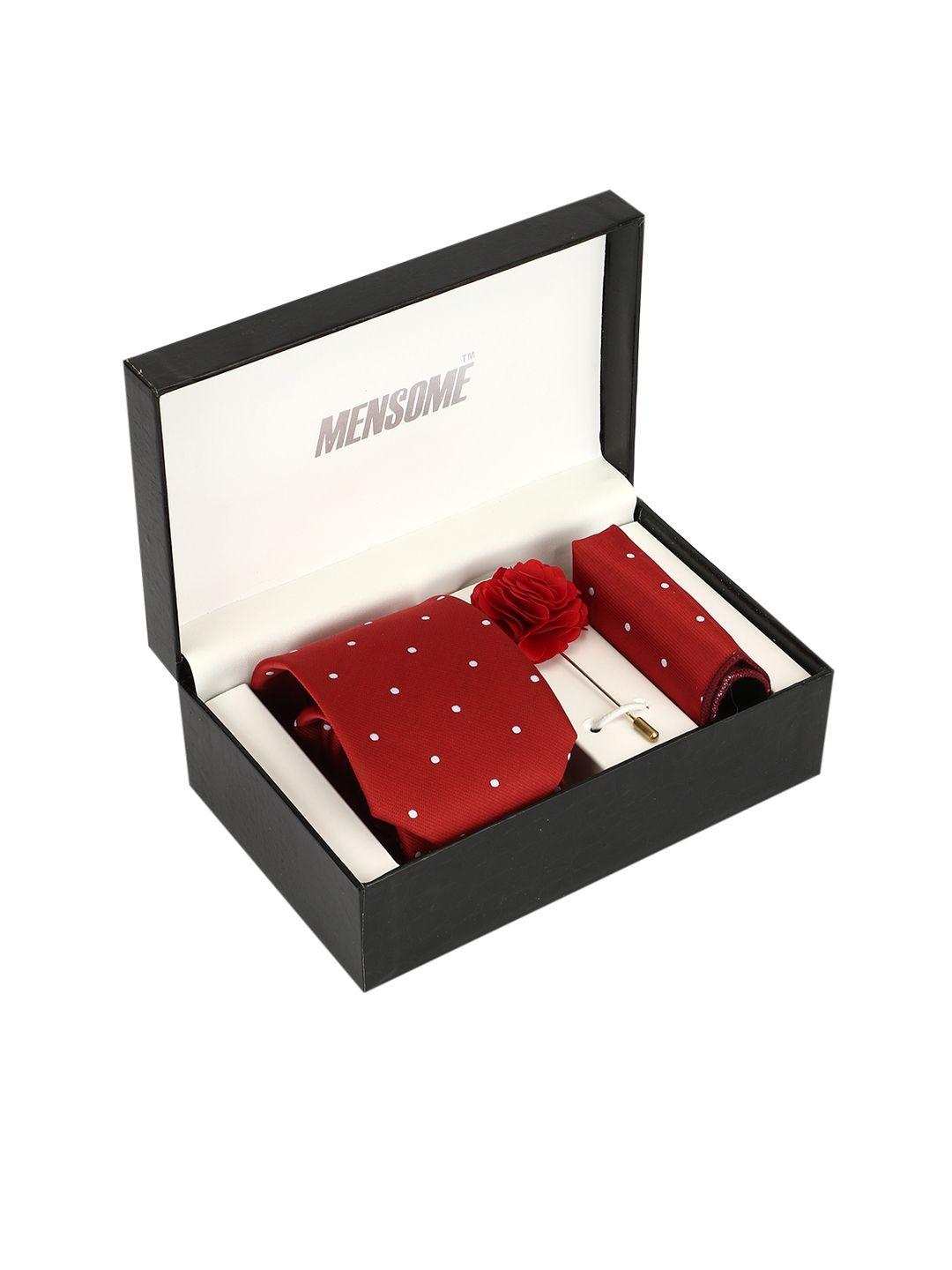mensome men red & white accessory gift set