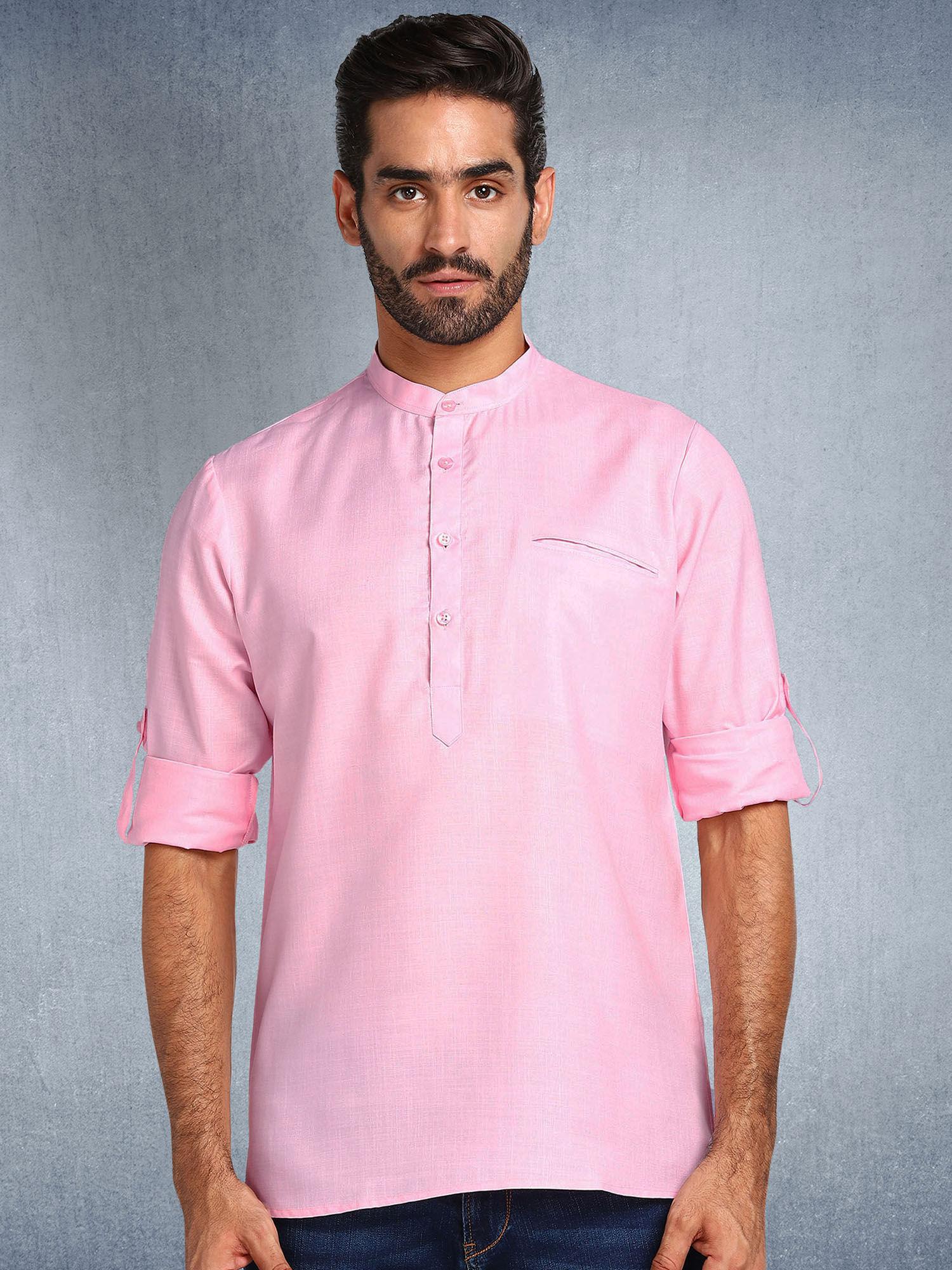 menswear pink magic bon short kurta