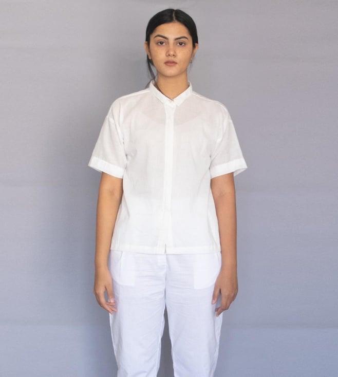 merakus white drop shoulder shirt