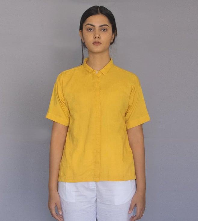 merakus yellow drop shoulder shirt