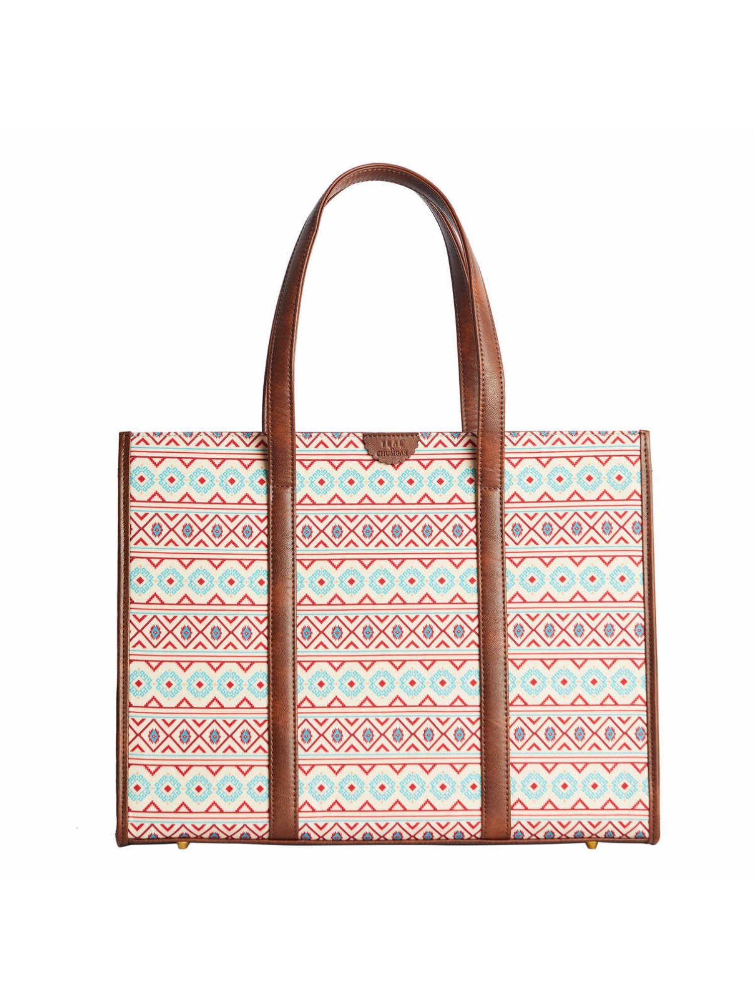 mercado aztec canvas tote bag