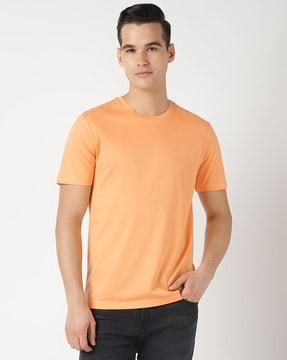 mercerised cotton slim fit short-sleeved t-shirt