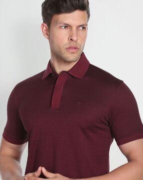 mercerised polo t-shirt with logo embroidered