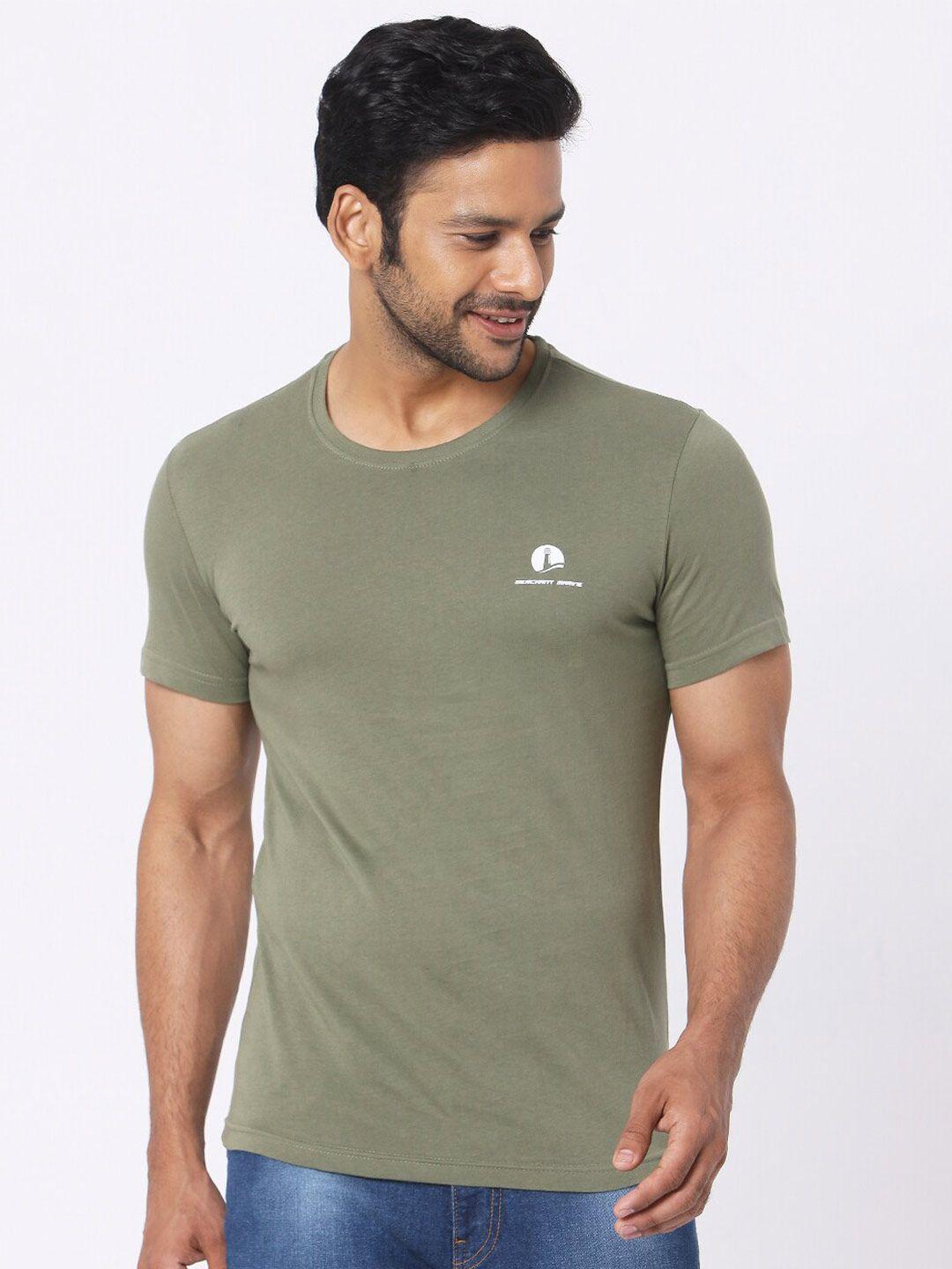 merchant marine men olive green pure cotton t-shirt