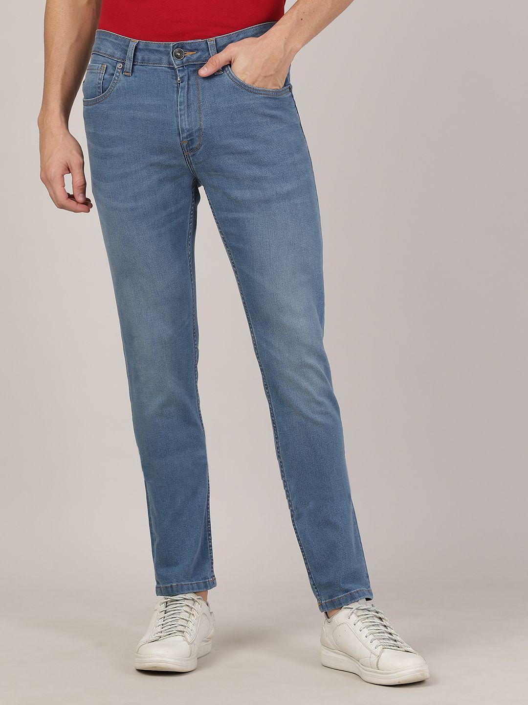 merchant marine men blue slim fit light fade jeans