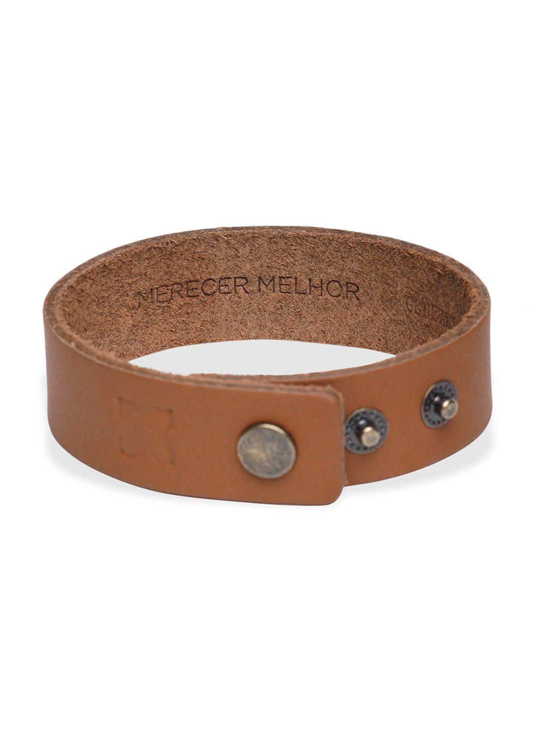 merecer melhor unisex brown leather handcrafted wraparound bracelet
