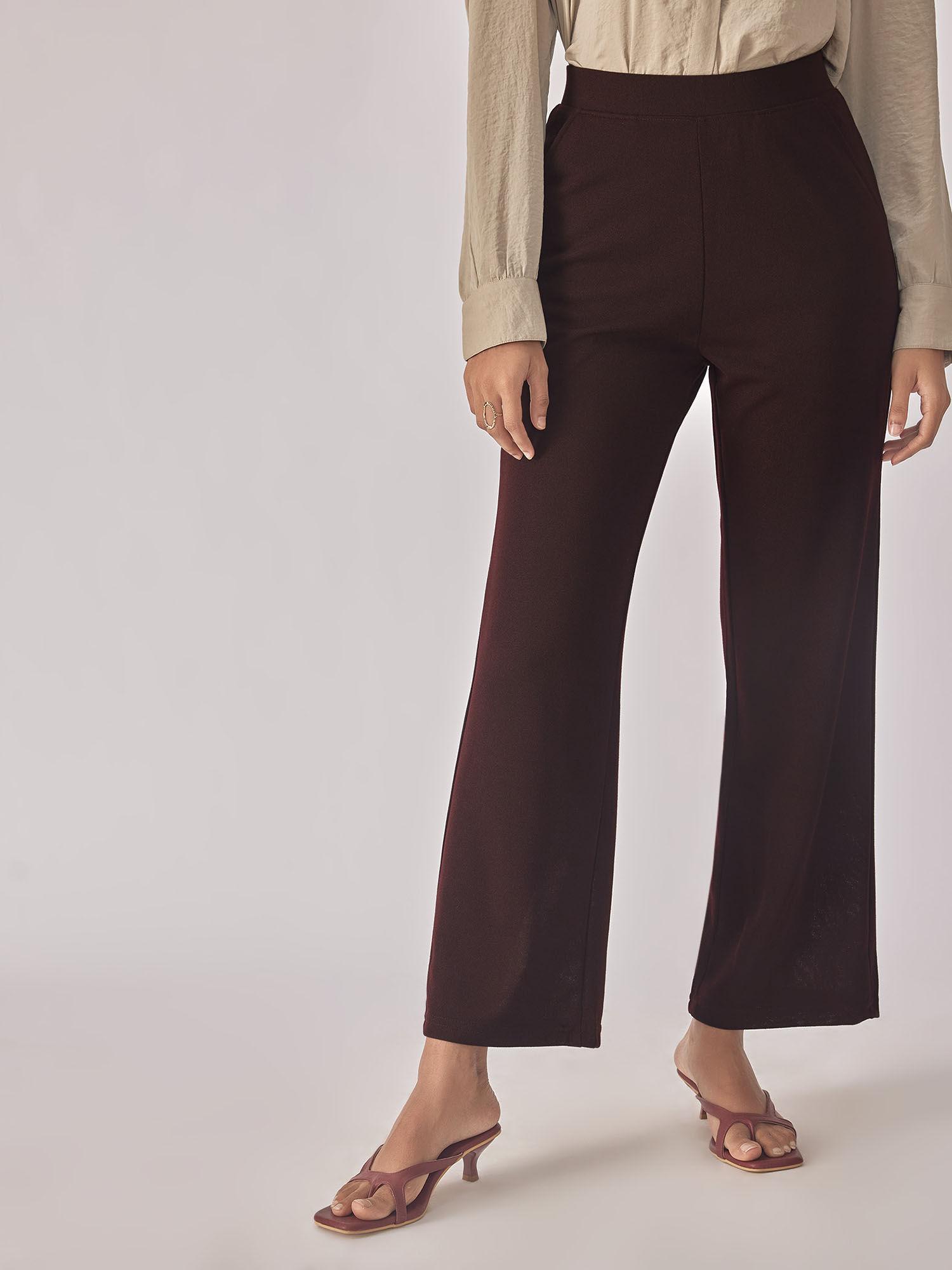 merlot knit high waisted pants