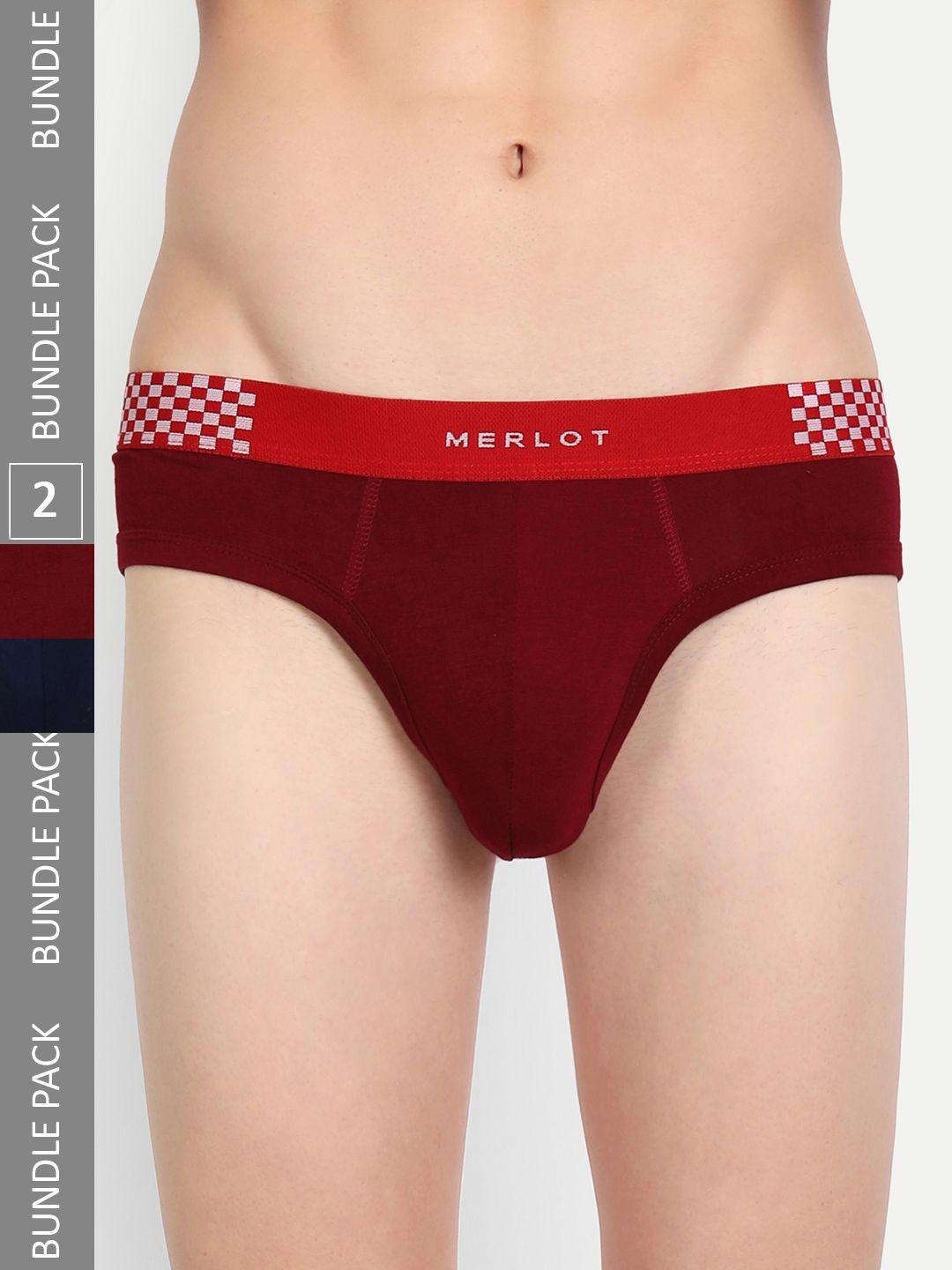 merlot men pack of 2 assorted anti-bacterial basic briefs