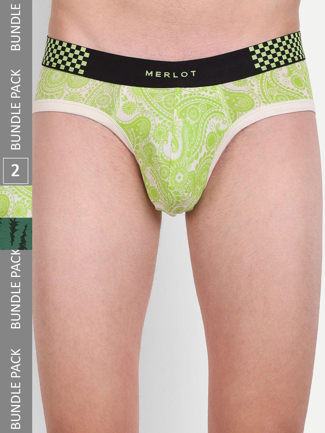 merlot men pack of 2 printed bamboo cotton anti-bacterial briefs