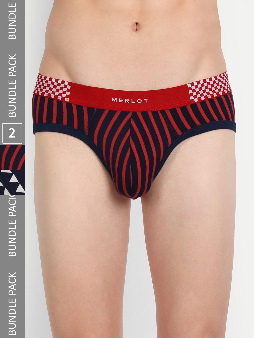 merlot men pack of 2 printed ultra-soft bamboo cotton basic briefs