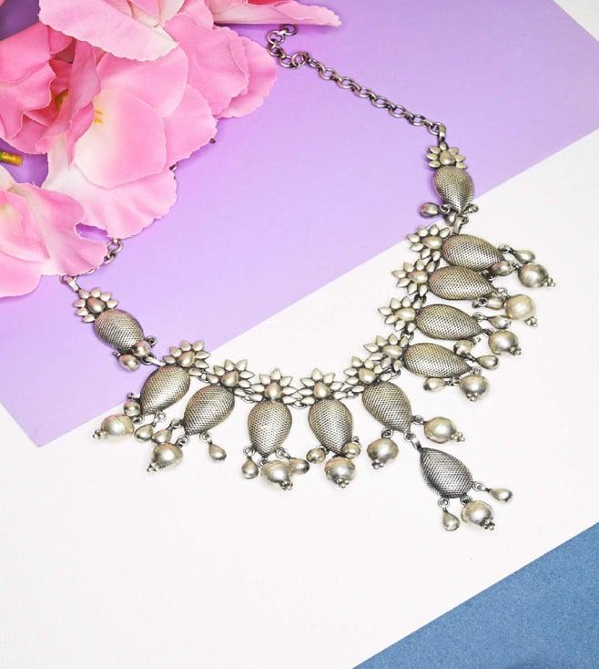 mero silver kundan necklace