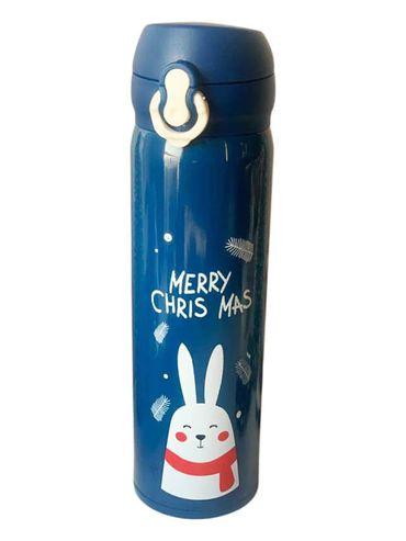 merry x mas stainless steel vacum flask bottle (blue)