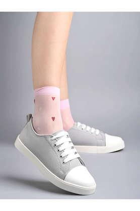 mesh lace up women's sneakers - grey