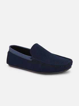 mesh slip-on men's casual wear loafers - blue