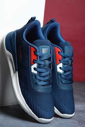 mesh lace up men's sports shoes - blue