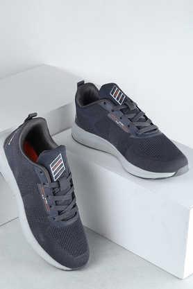 mesh lace up men's sports shoes - grey
