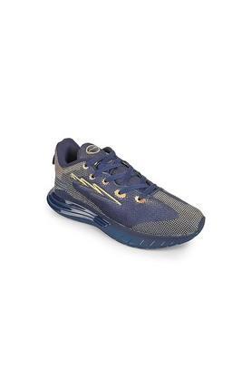 mesh lace up men's sports shoes - navy