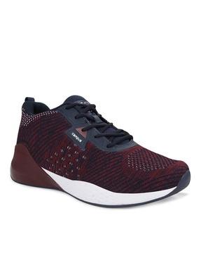 mesh lace-up running shoes