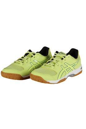 mesh mid tops lace up men's sports shoes - yellow