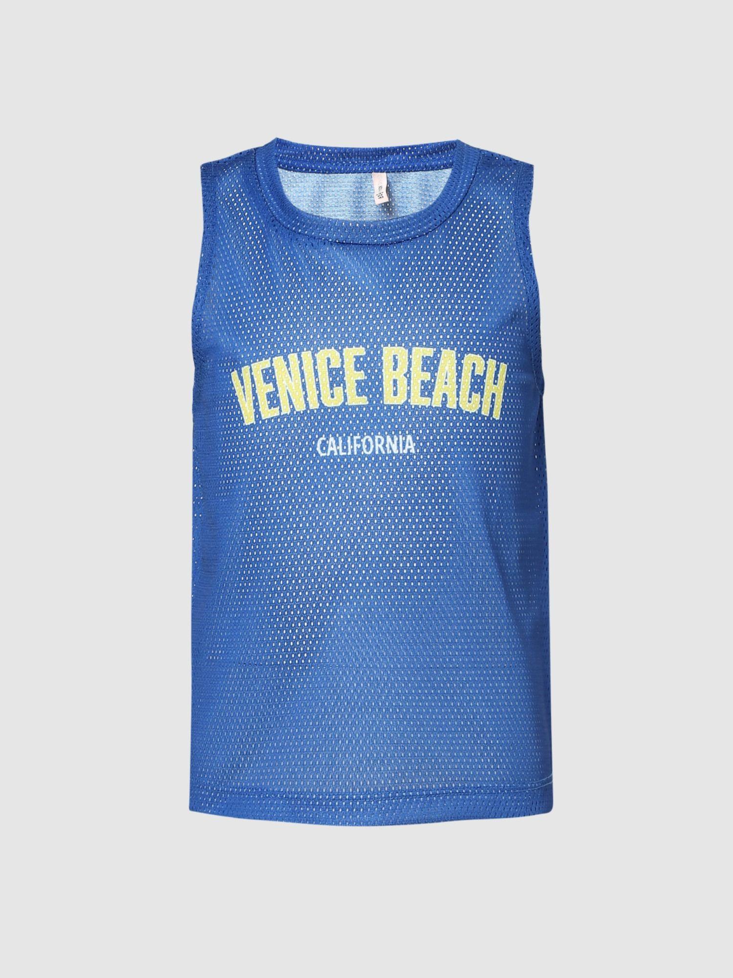 mesh sleeveless t-shirt