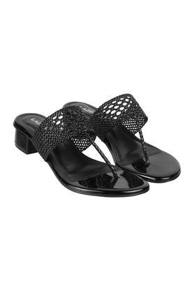 mesh slipon women's casual sandals - black