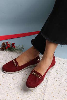mesh slipon women's casual shoes - maroon