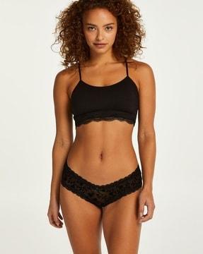 mesh v-shaped brazilian knickers