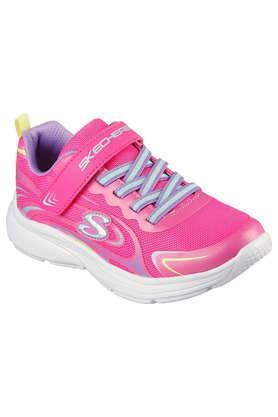 mesh velcro girls sneakers - pink