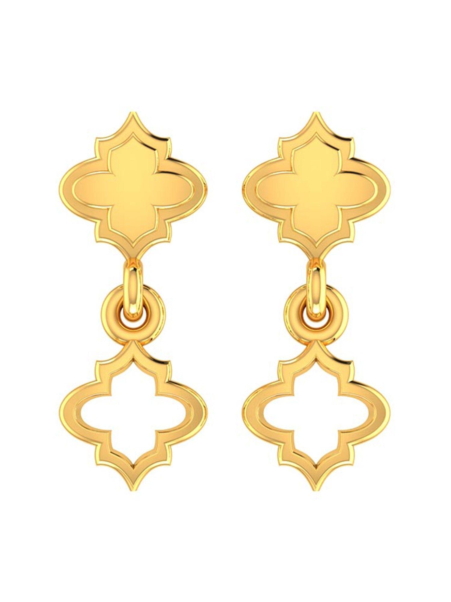 meshy affair drops & danglers gold earrings with gold screw