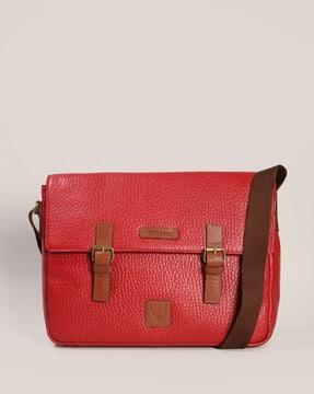messenger bag with buckle accent