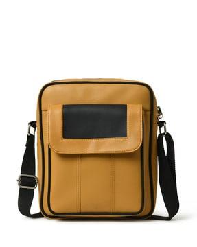 messenger bag with flap pockets