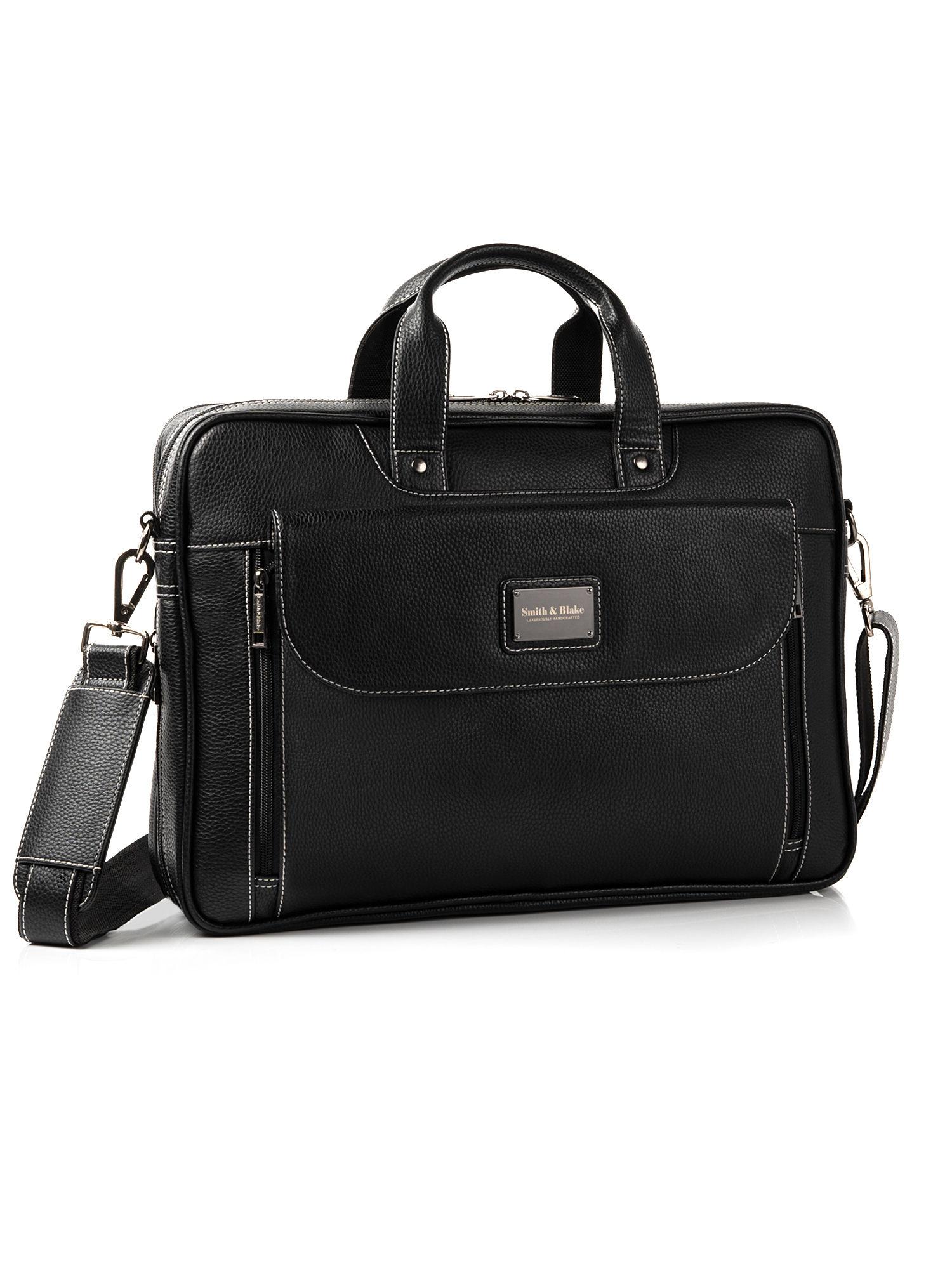messenger bag double compartment black leatherette florence