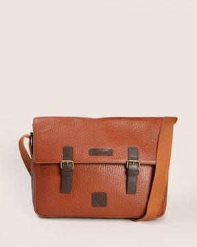 messenger bag with buckle accent