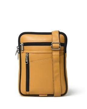 messenger bag with zip closure